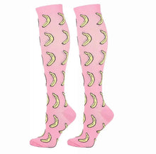 Load image into Gallery viewer, Pink Banana High Crazy Socks - Crazy Sock Thursdays
