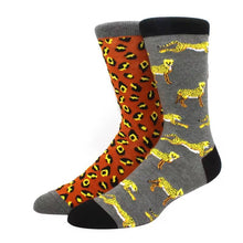 Charger l'image dans la galerie, Cheetah Print Odd Paired Crazy Socks - Crazy Sock Thursdays
