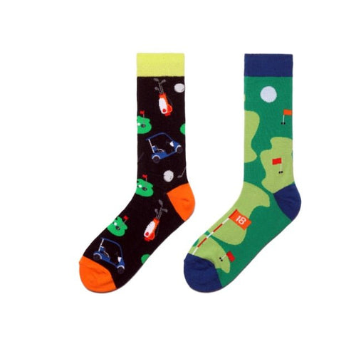 Fore! Golf Themed Odd Paired Crazy Socks - Crazy Sock Thursdays