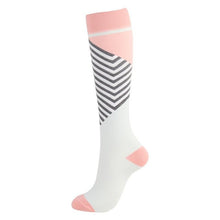 Charger l&#39;image dans la galerie, Pink and White High Crazy Socks - Crazy Sock Thursdays
